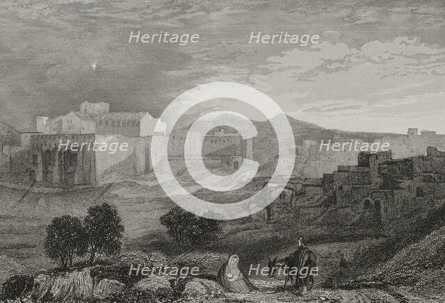 General view of Bethlehem, 1840. Creator: Aubert.
