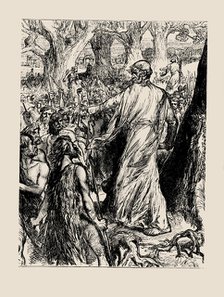 The Druids Inciting the Britons to Oppose the Landing of the Romans. Creator: Ricketts, Charles (1866-1931).