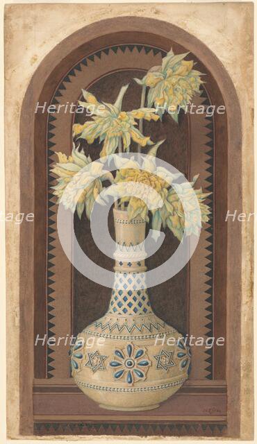 Narcissus in a Blue and White Vase, 1864. Creator: Edward John Poynter.