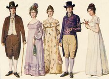 'Clothing during The Republic Under Washington and Adams, 1790-1800', 1903, (1937). Creator: Sophie B Steel.