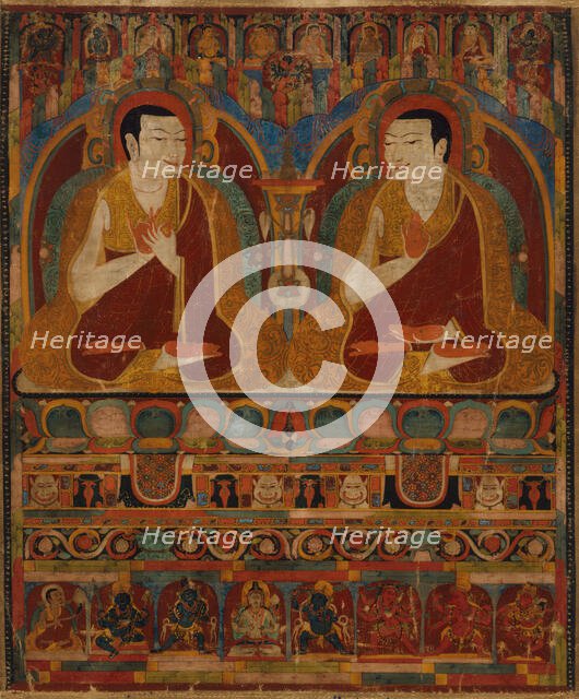 Portrait of Two Taklung Lamas, 13th century. Creator: Anon.