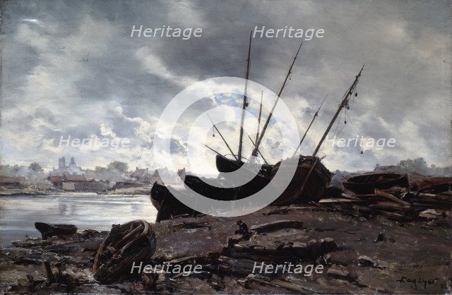 'Boats Waiting for the Tide', 1882.  Artist: Emmanuel Lansyer