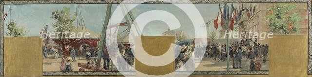 Esquisse pour la mairie de Bagnolet : Eté. La fête de Bagnolet le jour du couronnement..., 1893. Creator: Pierre Vauthier.