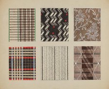 Materials from Quilt, c. 1937. Creator: Dorothy Posten.