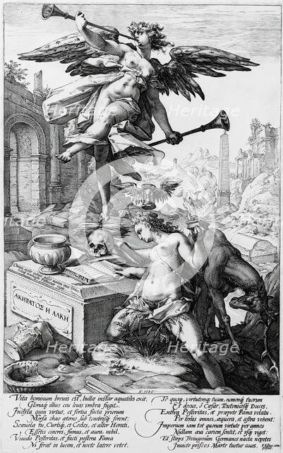 Fame and History, 1586. Creator: Hendrik Goltzius.