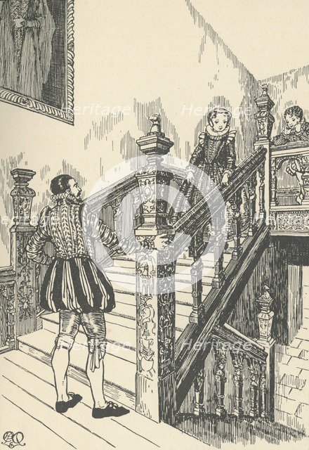 '16th-Century Staircase', (1931). Artist: Charles Henry Bourne Quennell.