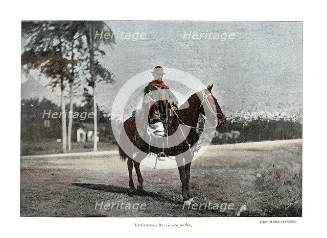 Cattle herder, Rio Grande do Sul, Brazil, 19th century. Artist: Gillot