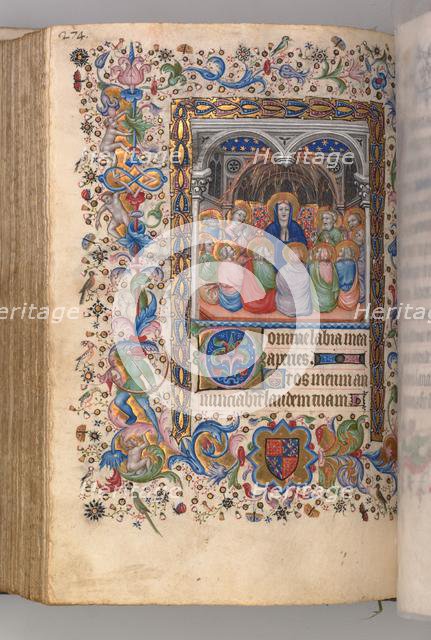 Hours of Charles the Noble, King of Navarre (1361-1425): fol. 137v, Pentecost, c. 1405. Creator: Master of the Brussels Initials and Associates (French).