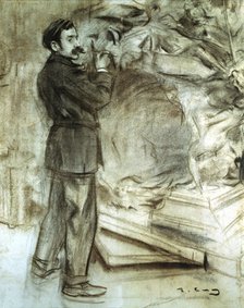 Portrait of Mariano Benlliure , Spanish sculptor known for his public Sculptures and Goya Sculptu…