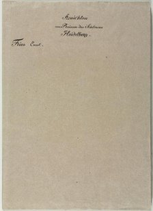 Six Views of Heidelberg Castle: Wrapper , 1820. Creator: Ernst Fries (German, 1801-1833); Mohr & Winter, Heidelberg.