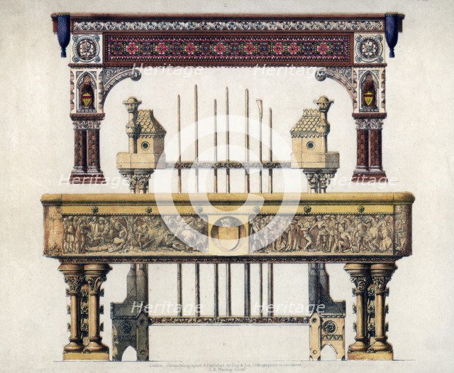 Billiard tables, 19th century.Artist: John Burley Waring