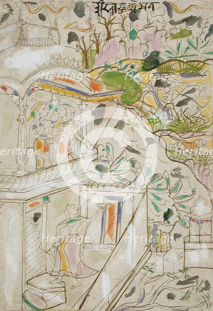 The Month of Bhadon (August-September) (recto).., early 19th cent Creator: Unknown.