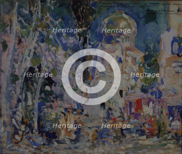 Stage design for the ballet The Scarlet Pimpernel by F. Hartman, 1911. Artist: Korovin, Konstantin Alexeyevich (1861-1939)