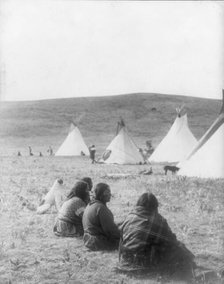 Camp gossips-Atsina, c1908. Creator: Edward Sheriff Curtis.