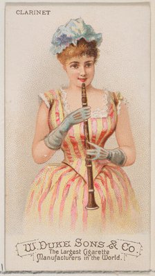 Clarinet, from the Musical Instruments series (N82) for Duke brand cigarettes, 1888., 1888. Creator: Schumacher & Ettlinger.