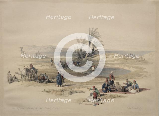 Wells of Moses, Wilderness of Tyh, 1839. Creator: David Roberts (British, 1796-1864).