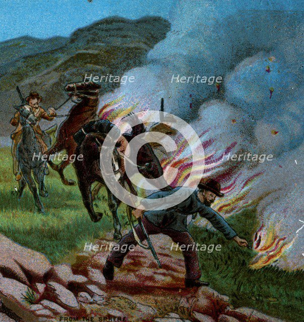 'Boers Firing the Veldt', 1900. Artist: Unknown.