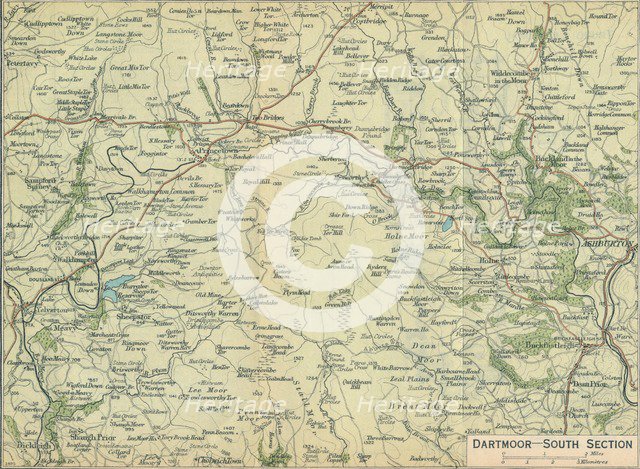 'Dartmoor - South Section', c20th Century. Artist: John Bartholomew.