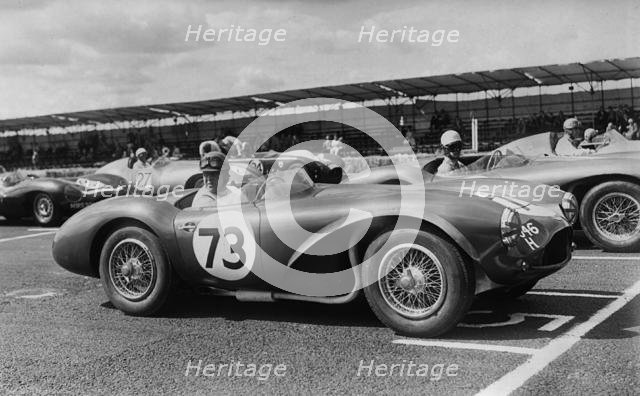 Aston Martin DB3S, Reg Parnell, Charterhall 1955. Creator: Unknown.