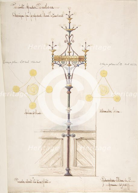 Designs for Nave Standards, St. Jude's Southsea, ca. 1880. Creator: Richardson Ellson & Co.