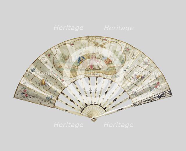 Folding paper fan with pastoral scene, c.1780-c.1795.  Creator: Anon.