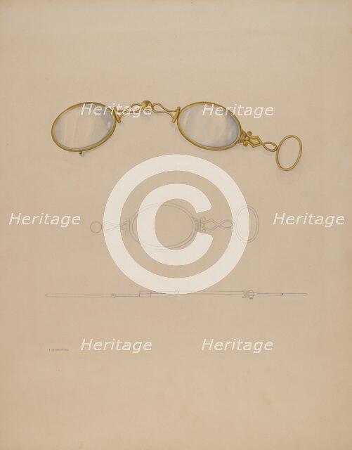 Lorgnette, c. 1937. Creator: Isidore Steinberg.