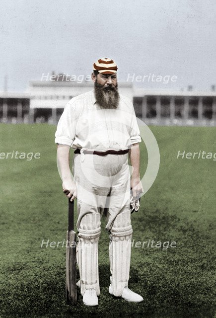 Dr WG Grace, English cricketer, playing for London County Cricket Club, c1899. Artist: WA Rouch.