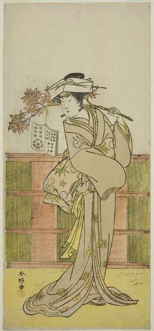 The Actor Iwai Hanshiro IV as Umegae Disguised as the Female Fortune-teller Omatsu..., c. 1781. Creator: Katsukawa Shunko.