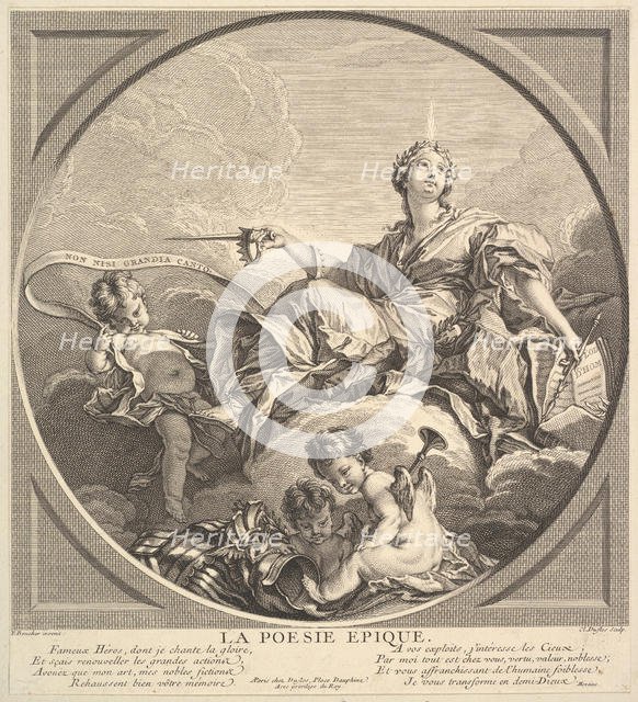 Epic Poetry, ca. 1741. Creator: Claude Augustin Duflos le Jeune.