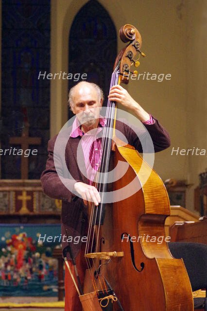 Geoff Simkins - Howard Alden Trio, St Andrews Church, Hove, East Sussex, 21 Oct 2022. Creator: Brian O'Connor.
