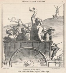 Ouverture de la chasse, 19th century. Creator: Honore Daumier.