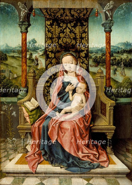 Madonna and Child Enthroned, c. 1510. Artist: Bouts, Aelbrecht (1451/54-1549)