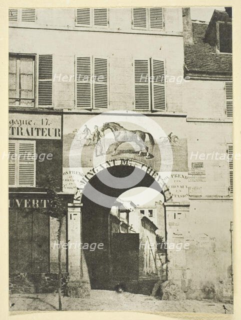 Enseigne d'un Marchand de Chevaux, 1842/50, printed 1965. Creator: Hippolyte Bayard.