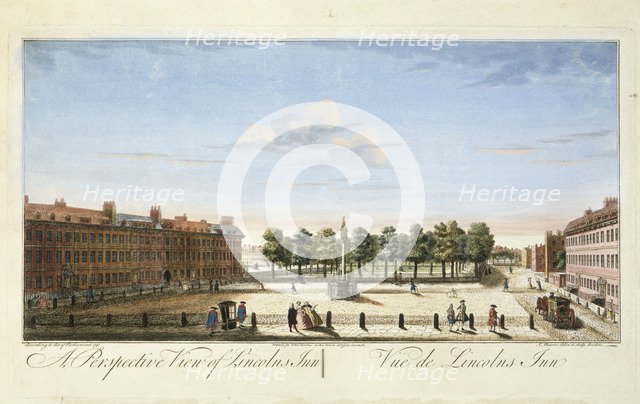 'A Perspective View of Lincoln's Inn', London, c1741-c1761. Artist: John Maurer