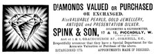 Advertisement for Spink & Son, jewellers, 1895. Creator: Unknown.