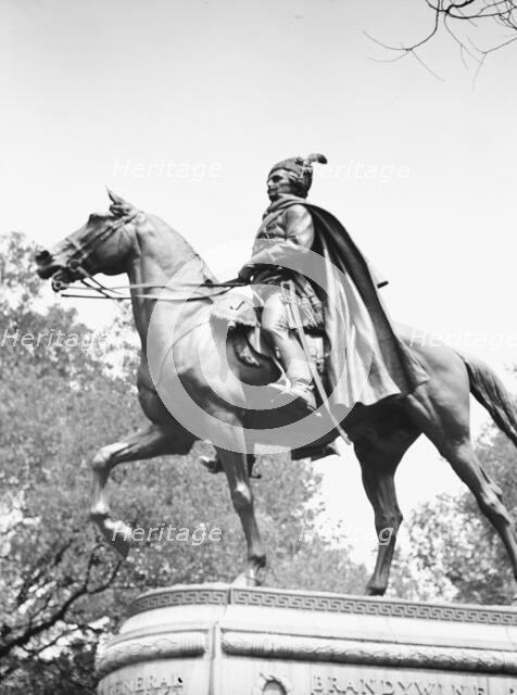 Casimir Pulaski - Equestrian statues in Washington, D.C., between 1911 and 1942. Creator: Arnold Genthe.