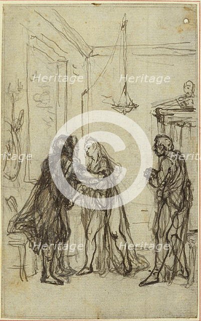 Study for Lucain's "La Pharsale", Canto II, c. 1766. Creator: Hubert Francois Gravelot.