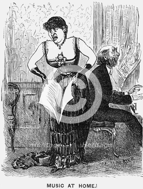 'Music at Home!', 1880. Artist: George du Maurier