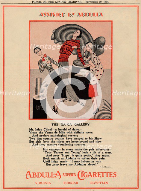 'Assisted by Abdulla - The Ga-Ga Gallery', 1934. Artist: Unknown.