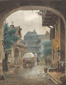 View into the Courtyard of an Inn at Colmar, 1821-77. Creator: Johann Philipp Eduard Gärtner.