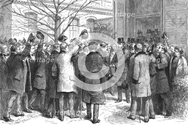 ''Dr. Koch's Treatment for Consumption at the Royal Hospital, Berlin; Dr. Koch leaving the Royal Hos Creator: Unknown.