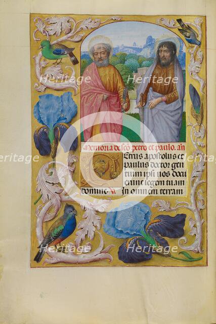 Saints Peter and Paul; Spinola Hours, about 1510-1520. Creator: Workshop of Master of the First Prayer Book of Maximilian.