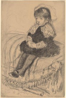Child Seated on a Sofa, c. 1883. Creator: Mary Cassatt.