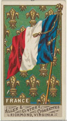 France, from Flags of All Nations, Series 1 (N9) for Allen & Ginter Cigarettes Brands, 1887. Creator: Allen & Ginter.