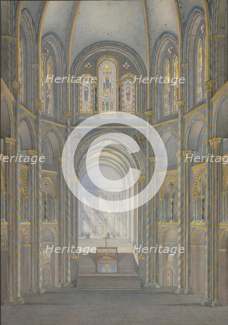 The interior of St. Gereon's Church in Cologne, 1833. Creator: Eugen Friedrich Peipers.