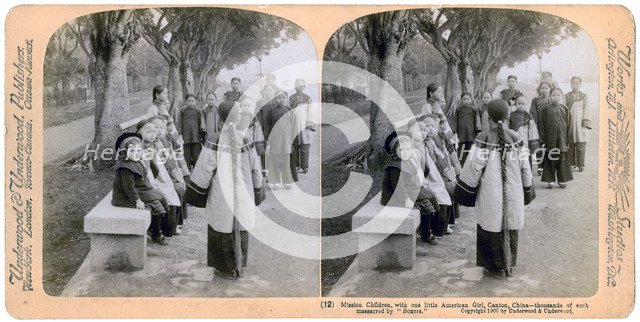 Mission children, with one little American girl, Canton, China, 1900. Artist: Underwood & Underwood