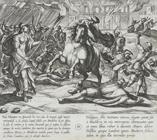 Ruy Velazquez Attempts to Escape and is Slain by Mudarra, 1612. Creator: Antonio Tempesta.