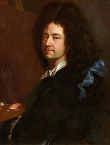 Self-Portrait with Palette, ca 1705. Creator: Rigaud, Hyacinthe François Honoré (1659-1743).