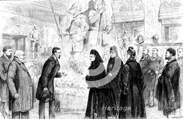 The Queen’s visit to the Tudor Exhibition, 1890. Creator: P Naumann.