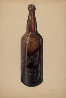 Beer Bottle, 1940. Creator: Herman O. Stroh.